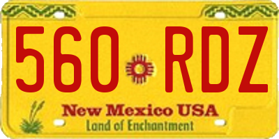NM license plate 560RDZ