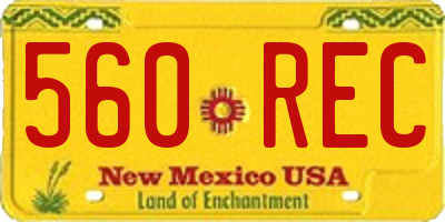 NM license plate 560REC