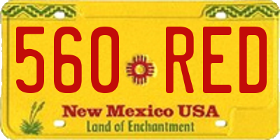 NM license plate 560RED