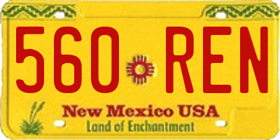 NM license plate 560REN