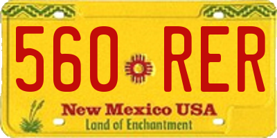 NM license plate 560RER