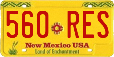 NM license plate 560RES