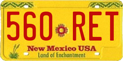 NM license plate 560RET