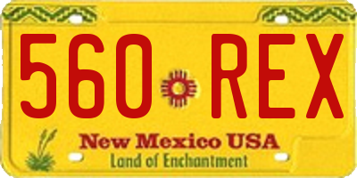 NM license plate 560REX