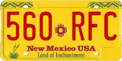NM license plate 560RFC