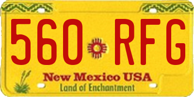 NM license plate 560RFG