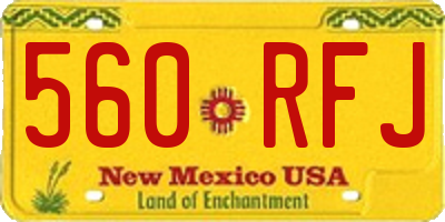 NM license plate 560RFJ