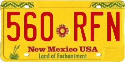 NM license plate 560RFN