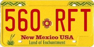 NM license plate 560RFT