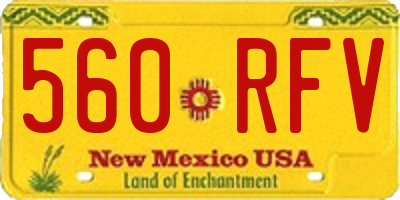 NM license plate 560RFV