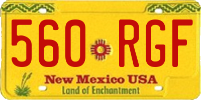 NM license plate 560RGF
