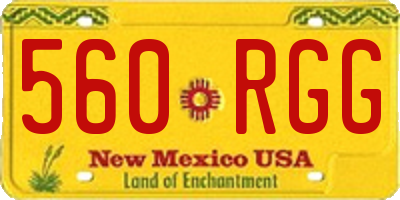 NM license plate 560RGG