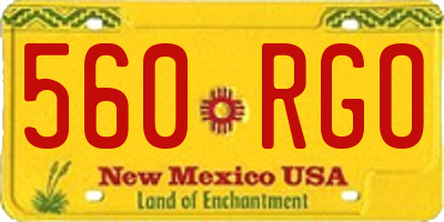 NM license plate 560RGO