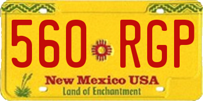 NM license plate 560RGP