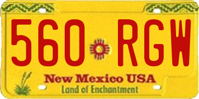 NM license plate 560RGW