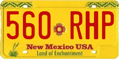 NM license plate 560RHP