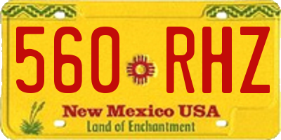 NM license plate 560RHZ