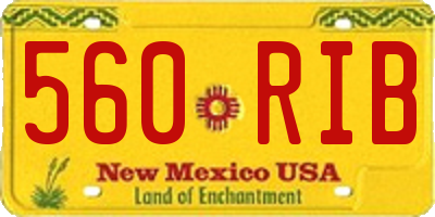 NM license plate 560RIB