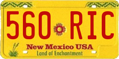 NM license plate 560RIC