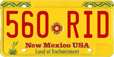 NM license plate 560RID