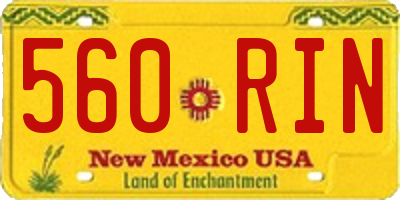 NM license plate 560RIN