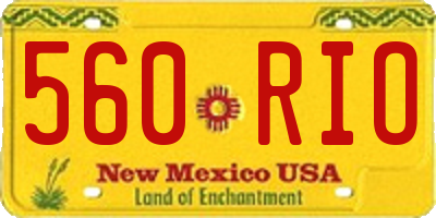 NM license plate 560RIO