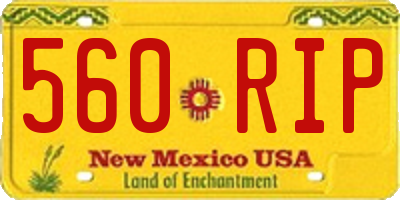 NM license plate 560RIP