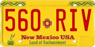 NM license plate 560RIV