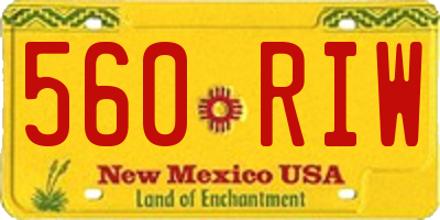 NM license plate 560RIW
