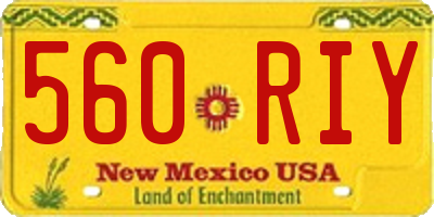 NM license plate 560RIY