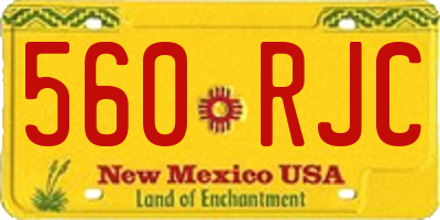 NM license plate 560RJC