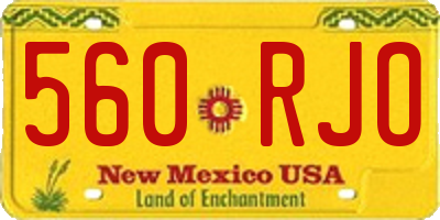 NM license plate 560RJO