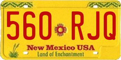 NM license plate 560RJQ
