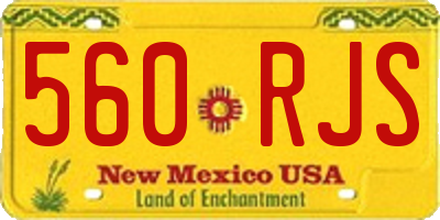 NM license plate 560RJS