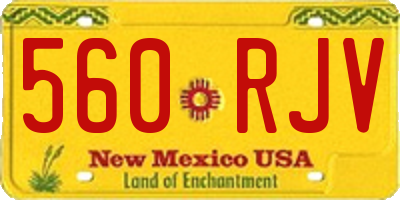 NM license plate 560RJV