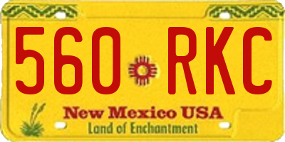 NM license plate 560RKC