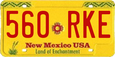 NM license plate 560RKE