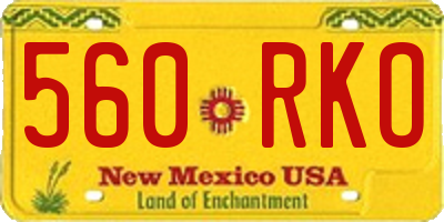 NM license plate 560RKO