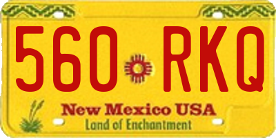 NM license plate 560RKQ