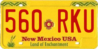 NM license plate 560RKU