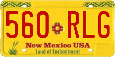 NM license plate 560RLG