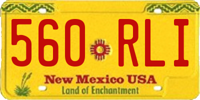 NM license plate 560RLI
