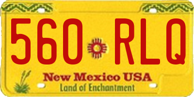 NM license plate 560RLQ