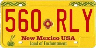 NM license plate 560RLY