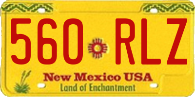 NM license plate 560RLZ