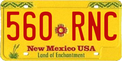 NM license plate 560RNC