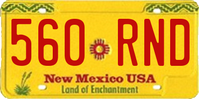 NM license plate 560RND