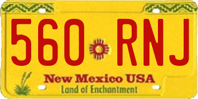 NM license plate 560RNJ