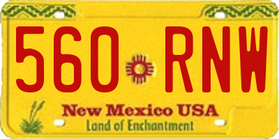 NM license plate 560RNW