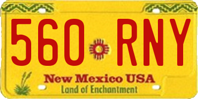 NM license plate 560RNY
